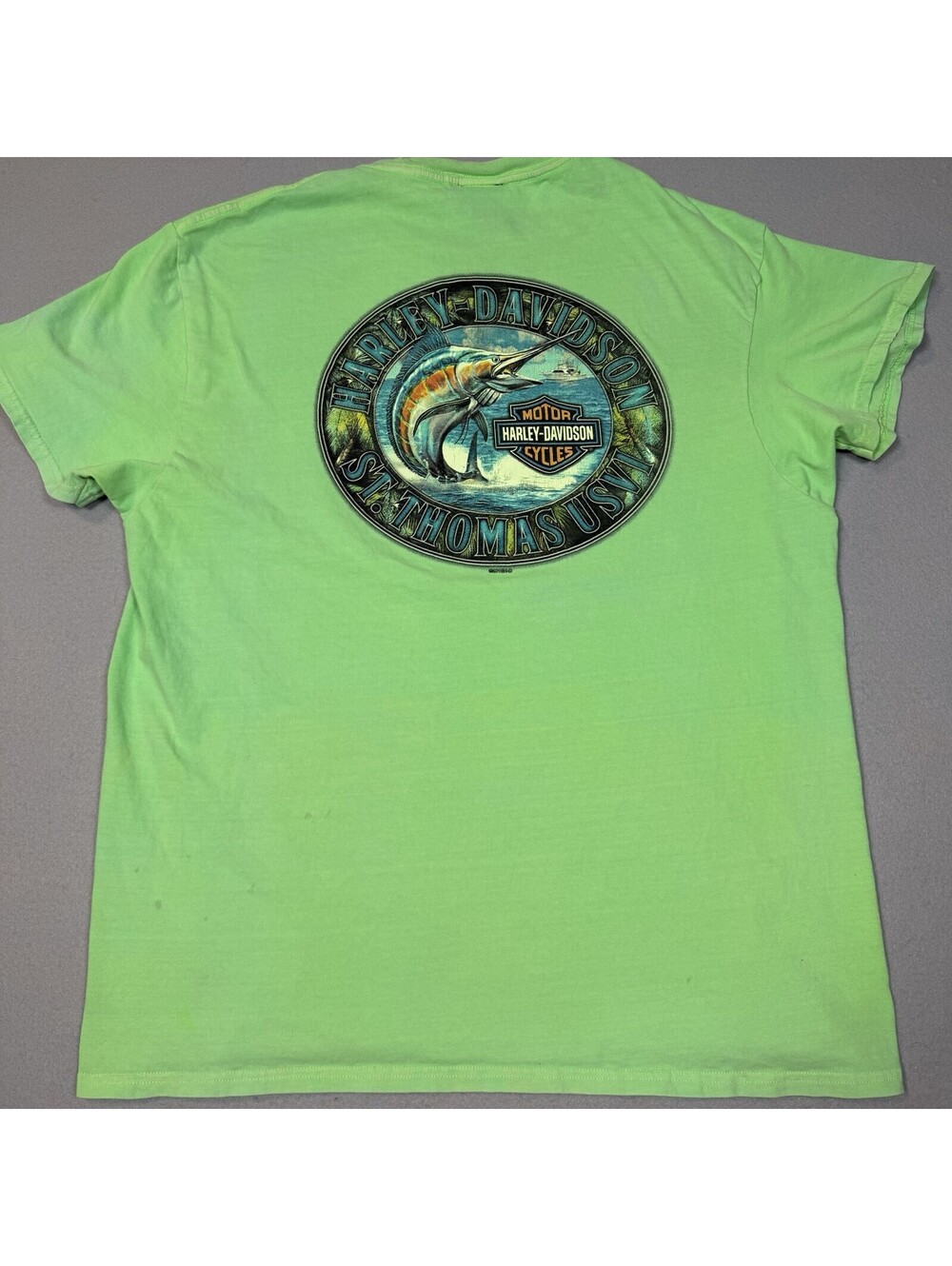 Harley Davidson St. Thomas USVI T-Shirt Adult XL Marlon Green